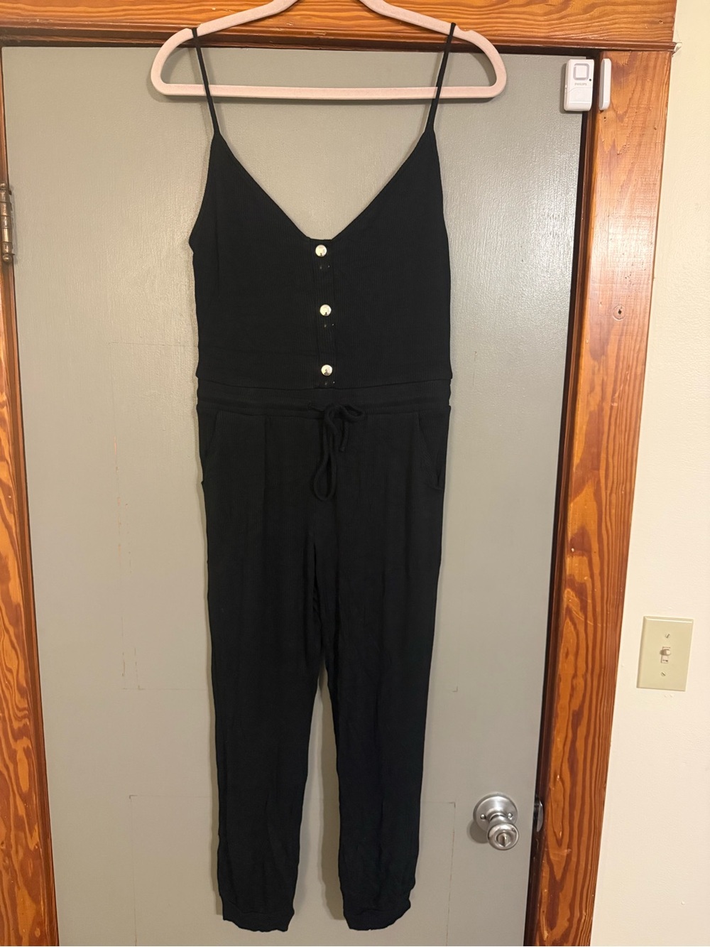 Womens Black Spaghetti Strap Jumpsuit